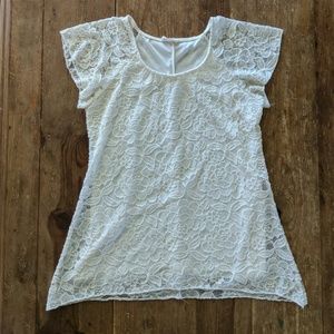 Off white lace flowy top